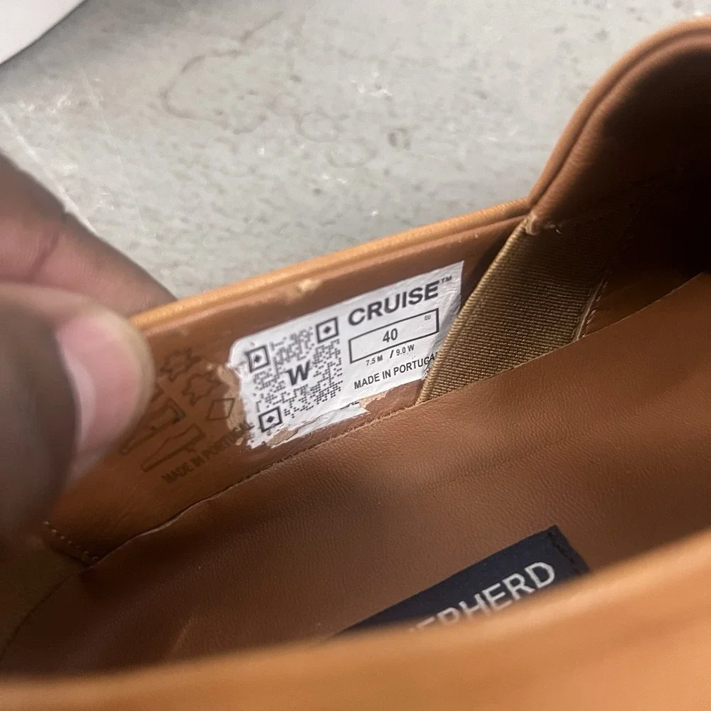 Wolf & Shepherd Cruise Slip-On Sneakers Honey Brown Leather 7.5‎ Men 9 Women's